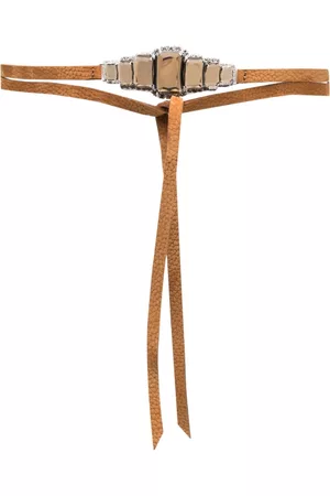 Orciani Women Belts - Crystal-embellished leather belt
