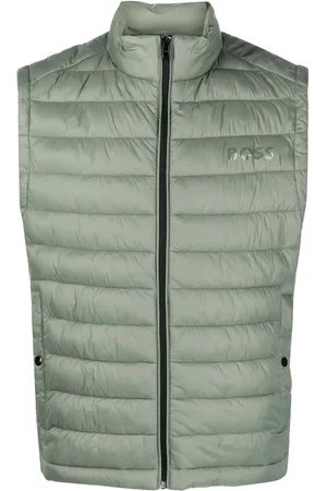 HUGO BOSS Tonal logo-print quilted gilet