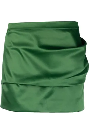 DEL CORE Ruffled satin-finish miniskirt