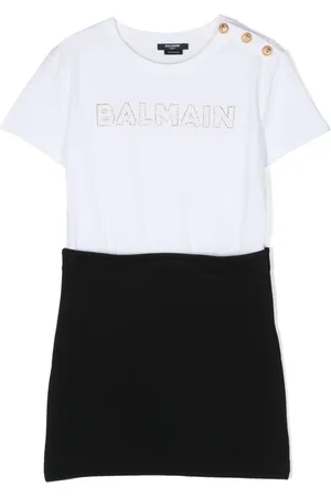 Balmain Logo embellished cotton dress
