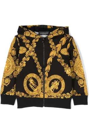 VERSACE Barocco-print cotton hoodie
