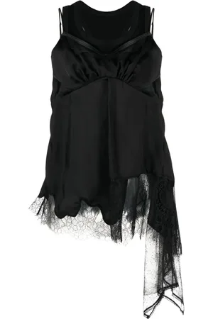 GOEN.J Lace-trimmed double-layer camisole
