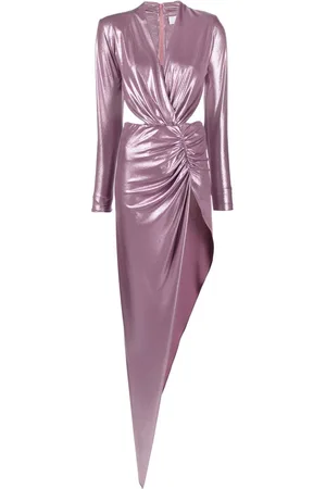 GENNY Metallic twist-detail gown