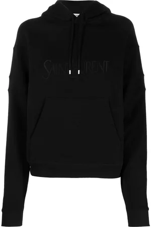 Saint Laurent Embroidered-logo cotton hoodie