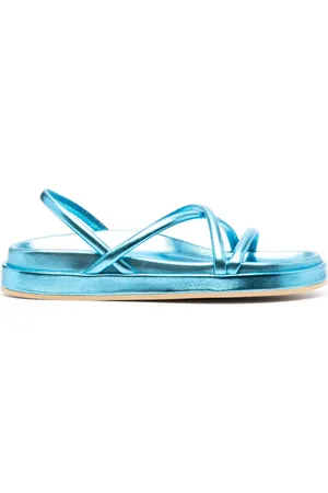 P.A.R.O.S.H. Metallic-finish leather sandals