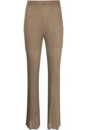 Simkhai Shinny-finish knitted trousers