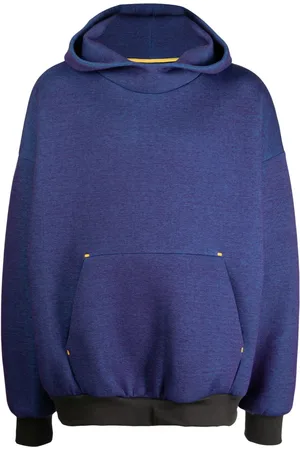 Fumito Ganryu Chambray cotton-blend hoodie