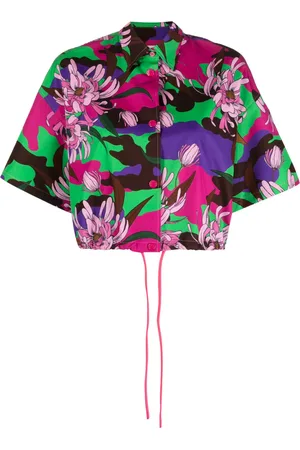 Moncler Floral-print cropped shirt