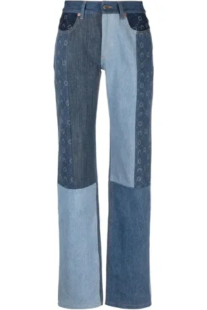 Marine Serre Straight-leg patchwork jeans