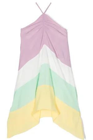 Nº21 Striped embroidered-logo dress