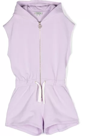 Lanvin Girls Playsuits - Embroidered-logo sleeveless playsuit