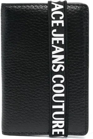 VERSACE Logo-lettering bi-fold leather wallet