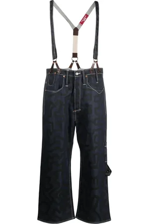JUNYA WATANABE Straight-leg abstract-print trousers