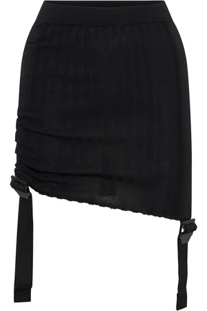 DION LEE Gathered ribbed-knit miniskirt