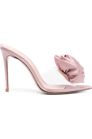 LE SILLA Floral-appliqu?? 110mm transparent sandals