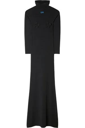 OFF-WHITE Floral-appliqué hooded dress