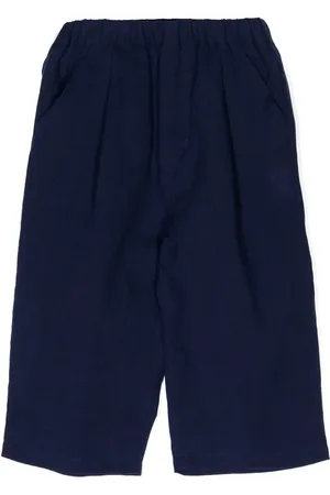 Miki House Embroidered-logo straight cotton shorts