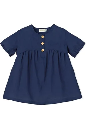 Miki House Embroidered-logo short-sleeve dress