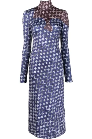 Rokh Two-tone monogram midi dress