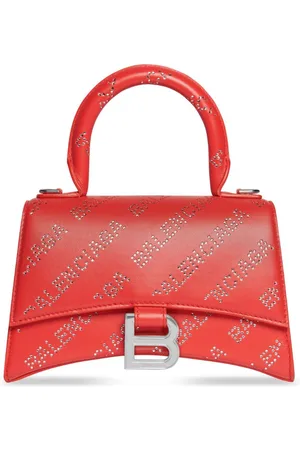 Balenciaga Crystal Rhinestone Embellished XS Hourglass Bag (Red)