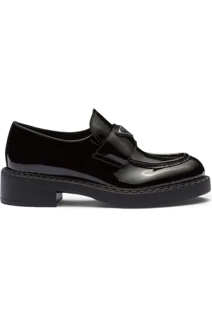 Prada Chocolate patent leather loafers