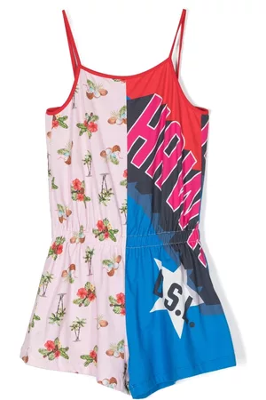 Diesel Girls Playsuits - Graphic-print cotton playsuit