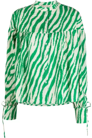 Stella Nova Women Tops - Zebra-print organic cotton shirt