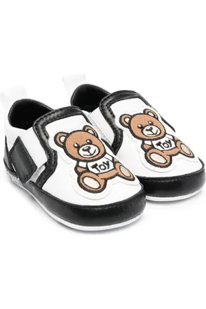 Moschino Teddy bear touch-strap leather sneakers