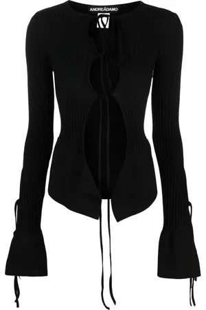 ANDREADAMO Tie-fastening long-sleeve knitted top