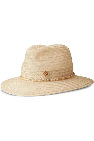 Le Mont St Michel Henrietta shell-embellished straw fedora