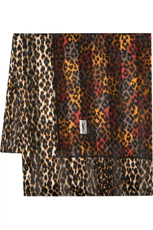 Saint Laurent 1980s leopard print silk scarf
