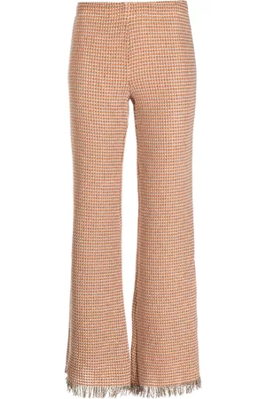 Rodebjer Women Wide Leg Pants - Crochet knit wide-leg trousers