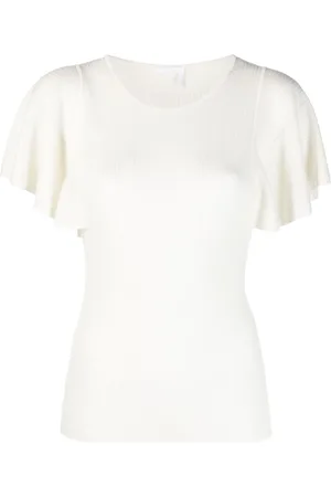 Chloé Ruffled-sleeves knitted top