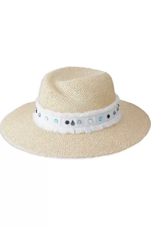 Le Mont St Michel Women Hats - Virginie rhinestone-embellished straw fedora