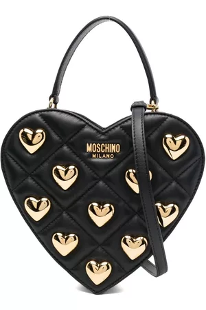 Moschino Women Shoulder Bags - Heart-stud diamond-quilt bag