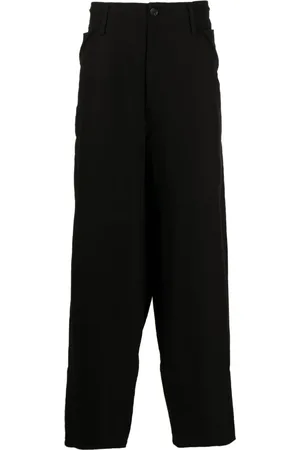 YOHJI YAMAMOTO Side-buttons cotton-blend trousers