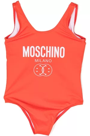 Moschino Girls Swimming Costumes - Logo-print scoop-neck swimsuit
