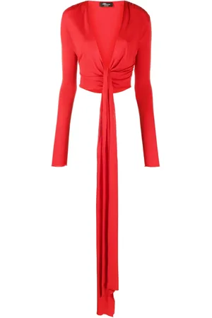 BLUMARINE Cropped long-sleeve top