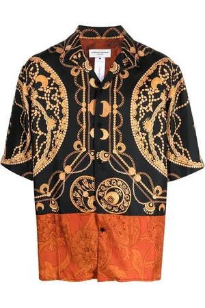 Marine Serre Regenerated jewellery-print silk shirt