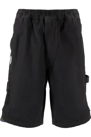 A Bathing Ape Logo-embroidered cotton shorts