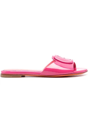 santoni Open-toe leather mules
