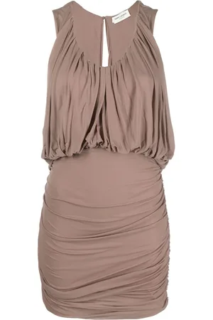 Saint Laurent Sleeveless draped minidress