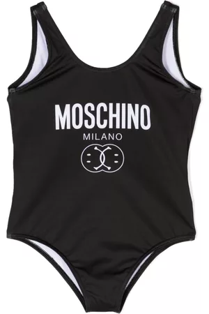 Moschino Girls Swimming Costumes - Logo-print scoop-neck swimsuit