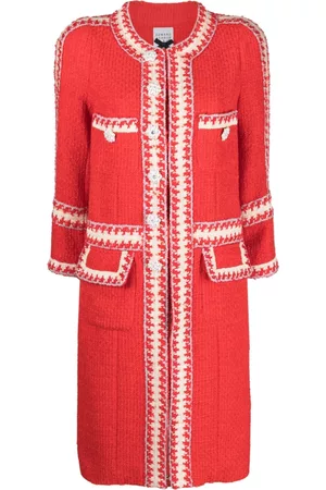 Edward Achour Paris Women Coats - Floral-applique whipstitch-trim coat