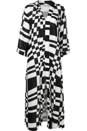 AMIR SLAMA Checked zip-up maxi dress