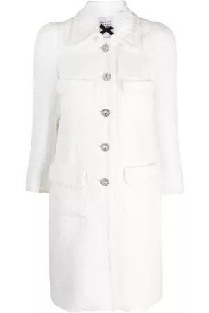Edward Achour Paris Women Coats - Embellished-buttons tweed coat