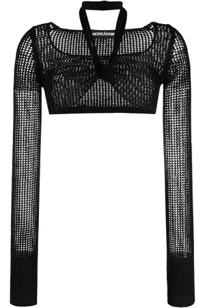 ANDREADAMO Long-sleeve knitted crop top