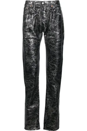 GALLERY DEPT. Abstract-print metallic straight-leg jeans