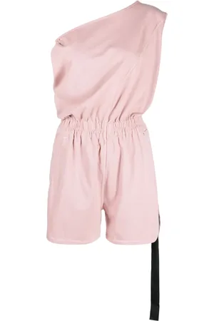 Rick Owens One-shoulder cotton playsuit
