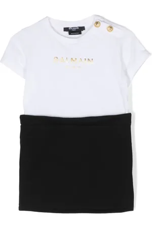 Balmain Embroidered-logo embossed buttons shorties